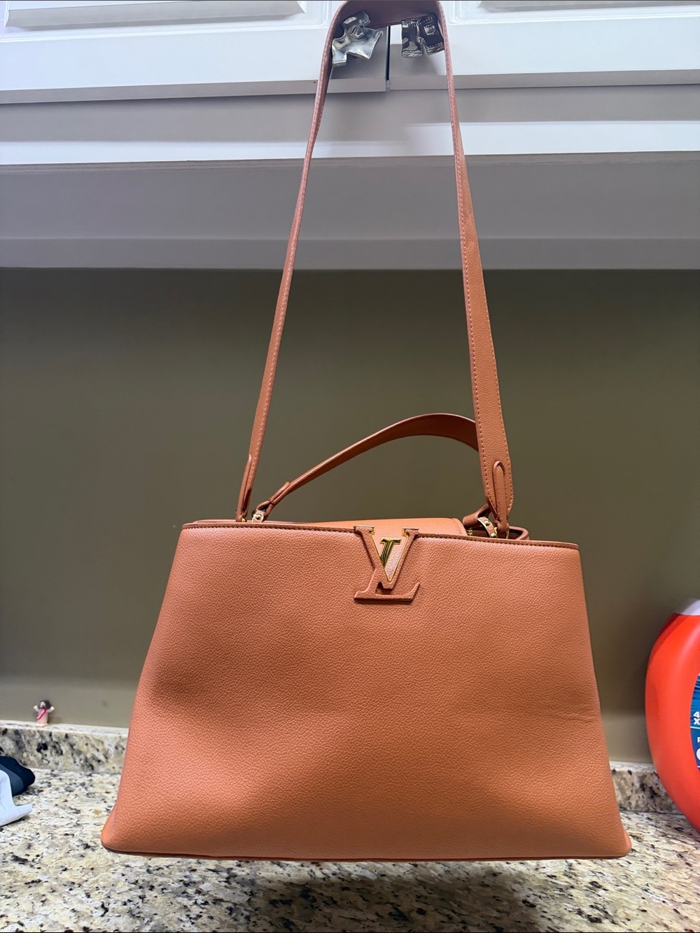 Designer-Inspired Coral Leather Top-Handle Satchel